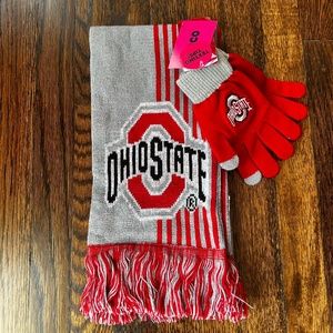 Ohio State scarf and gloves set- NWT